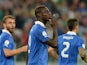 Italy's Mario Balotelli celebrates after scoring his team's second goal against Czech Republic during their World Cup qualifier on September 10, 2013