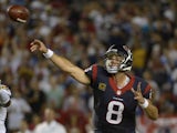 Matt Schaub #8 of the Houston Texans throws the ball during the game against the San Diego Chargers on September 9, 2013