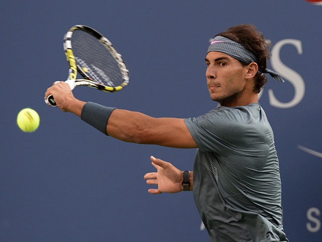 Rafael Nadal in action against Novak Djokovic during the US Open men's singles final on September 9, 2013