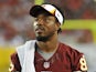 WR Santana Moss of the Washington Redskins looks on against Tampa Bay on August 29, 2013