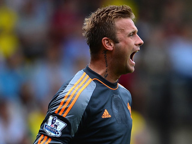 Southampton goalkeeper Artur Boruc in action against Norwich during their Premier League match on August 31, 2013