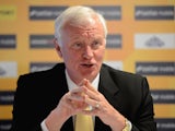 World Snooker chairman Barry Hearn speaks to the press during the Betfair World Snooker Championship at the Crucible Theatre on April 29, 2013
