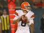 Brian Hoyer #6 of the Cleveland Browns looks for a receiver against the Chicago Bears at Soldier Field on August 29, 2013