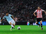 Celta's Charles Dias scores the opening goal against Athletic Club on September 16, 2013