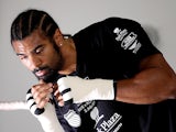 David Haye during a public training day during preparations for his heavyweight fight against Wladimir Klitschko on June 29, 2011