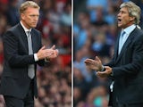David Moyes and Manuel Pellegrini stand on the touchline.