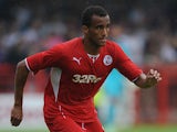 Crawley's James Hurst in action against Crystal Palace during a friendly match on July 27, 2013