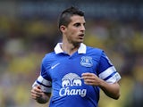 Kevin Mirallas of Everton during the Barclays Premier League match between Norwich City and Everton at Carrow Road on August 17, 2013 