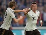 Bayern Munich's Mario Mandzukic celebrates a goal against Schalke on September 21, 2013