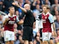 West Ham's Mark Noble is sent off during the game against Everton on September 21, 2013