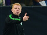 Celtic manager Neil Lennon on the touchline against AC Milan during the Champions League group match on September 18, 2013