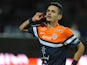 Montpellier's Remy Cabella celebrates a goal against Evian on September 21, 2013
