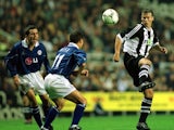 Rob Lee in action for Newcastle United against Leicester City in September 2001.