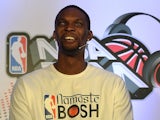 Miami Heat's Chris Bosh at a news conference on July 17, 2013