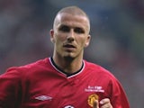 David Beckham in action for Manchester United against Celtic in 2001.