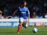 David Connolly of Portsmouth in action during the Sky Bet League Two match between Portsmouth and Chesterfield at Fratton Park on August 31, 2013