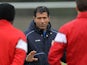 Mons' head coach Enzo Scifo attends a training session of Mons football team at the RAEC Mons on February 29, 2012