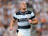 Gareth Ellis of Hull FC in action during the Tetley's Challenge Cup Semi Final between Hull FC and Warrington Wolves at John Smith's Stadium on July 28, 2013