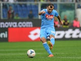 Goran Pandev of SSC Napoli scores the opening goal during the Serie A match between Genoa CFC and SSC Napoli at Stadio Luigi Ferraris on September 28, 2013