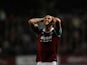 Jack Collison of West Ham reacts during the Capital One Cup third round match between West Ham United and Cardiff City at the Boleyn Ground on September 24, 2013