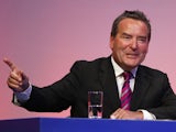Jeff Stelling addresses the audience during Gillette Soccer Saturday Live with Jeff Stelling on March 19, 2012