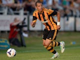 Liam Rosenior of Hull City plays the ball during a pre-season friendly between North Ferriby and Hull City at the Eon Visual Media Stadium on July 15, 2013