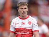 Liam Salter of Hull KR during the Super League match between Hull Kingston Rovers and Leeds Rhinos at Craven Park Stadium on April 28, 2013