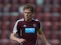 Marius Zaliukas of Hearts during the Clydesdale Bank Scottish Premier League match between Hearts and Dundee at Tyncastle Stadium on September 2, 2012