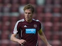 Marius Zaliukas of Hearts during the Clydesdale Bank Scottish Premier League match between Hearts and Dundee at Tyncastle Stadium on September 2, 2012