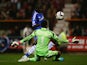 Chelsea's Ramires beats Swindon's Wes Foderingham to score his team's second goal during their League Cup match on September 24, 2013