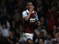West Ham's Ricardo Vaz Te celebrates after scoring the winner against Cardiff during their League Cup match on September 24, 2013