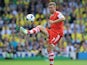 Southampton's English striker Rickie Lambert passes the ball during the English Premier League football match between Norwich City and Southampton at Carrow Road in Norwich, eastern England on August 31, 2013