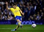 Arsenal's Thomas Eisfeld scores the opening goal against West Brom during their League Cup match on September 25, 2013