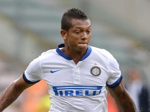 Inter midfielder Fredy Guarin in action against Cagliari on September 29, 2013
