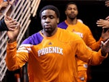 Phoenix Suns' Ike Diogu runs out to the court before the game against Portland Trail Blazers on October 12, 2012