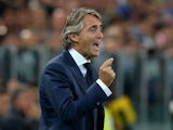 Galatasaray coach AS Roberto Mancini reacts during UEFA Champions League Group B match between Juventus and Galatasaray AS at Juventus Arena on October 2, 2013