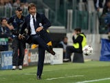 Head coach of Juventus Antonio Conte reacts during UEFA Champions League Group B match between Juventus and Galatasaray AS at Juventus Arena on October 2, 2013