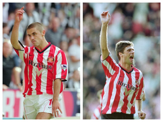 A collage of former Sunderland strikers Kevin Phillips and Niall Quinn.