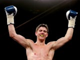 British boxer Luke Campbell celebrates his victory over Andy Harris on July 13, 2013