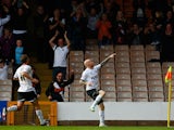 Lee Hughes of Port Vale celebrates his goal during the Sky Bet League One match between Port Vale and Bristol City at Vale Park on October 05, 2013