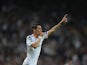 Angel Di Maria of Real Madrid CF celebrates after scoring Real's 3rd goal during the UEFA Champions League match between Real Madrid CF and FC Copenhagen at Estadio Santiago Bernabeu on October 2, 2013