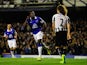 Everton's Romelu Lukaku celebrates after scoring the opening goal against Newcastle during their Premier League match on September 30, 2013