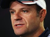 Former F1 driver Rubens Barrichello at a press conference in Brazil on November 24, 2011
