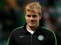 Celtic's Teemu Pukki warms up before a game with Barcelona on October 1, 2013