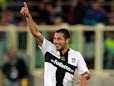 Parma's Walter Gargano celebrates after scoring the opening goal against Fiorentina during their Serie A match on September 30, 2013