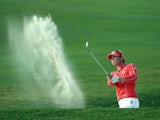 Annika Sorenstam plays a bunker shot during the second round of the 2007 ADT Championship held at the Trump International Golf Course on November 16, 2007