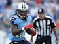 Chris Johnson #28 of the Tennessee Titans runs the ball against the New York Jets at LP Field on September 29, 2013