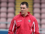 Sheffield United caretaker manager Chris Morgan looks on during the pre match warm up prior to the Sky Bet League One match against Coventry City on October 13, 2013