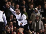 Danny Murphy of Liverpool celebrates scoring the match winning goal during the FA Barclaycard Premiership match against Manchester United played at Old Trafford on January 22, 2002