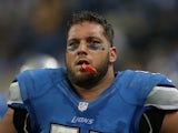 Dominic Raiola of the Detroit Lions reacts to defeat against Green Bay on November 18, 2012